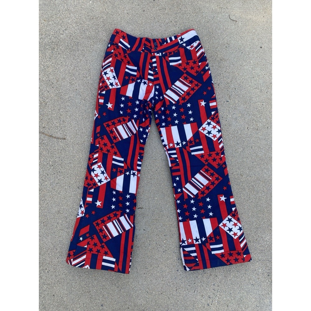 Vintage Penney's Foremost Women's Performance Pants Quilted Patriotic Sz 12 70s